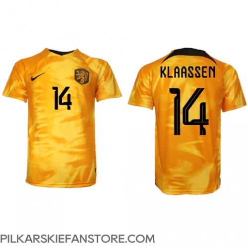 Tanie Strój piłkarski Holandia Davy Klaassen #14 Koszulka Podstawowej MŚ 2022 Krótkie Rękawy